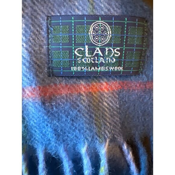 Clans Scotland 100% Lambswool Tartan Scarf Muffler - Picture 3 of 4